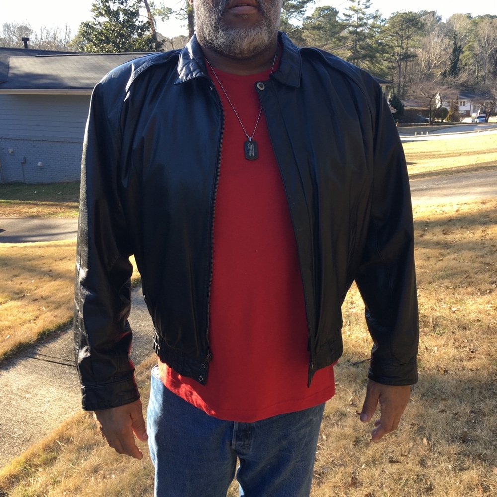 COUGAR INTERNATIONAL Leather Bomber Jacket